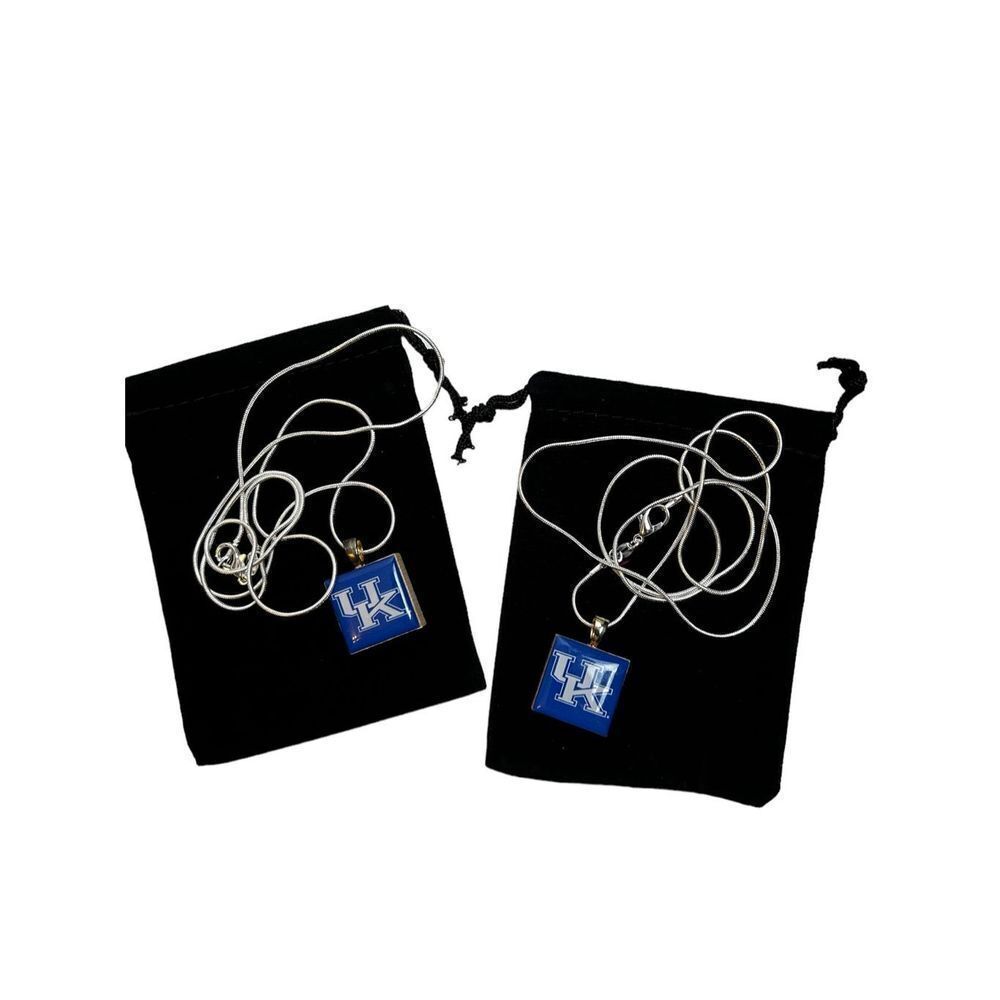 University of Kentucky handmade wooden pendant and necklace set - set of 2 neckl